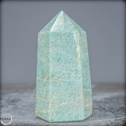 Natürlicher Funkelnder Amazonit Kristall-Obelisk - 962,95g