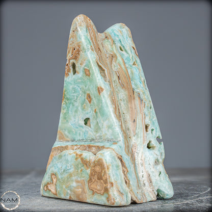 Natürlicher Blau-Grüne Aragonit Kristall-Freiform - 912,15g