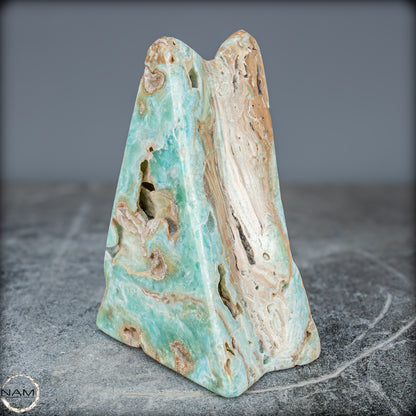 Natürlicher Blau-Grüne Aragonit Kristall-Freiform - 912,15g