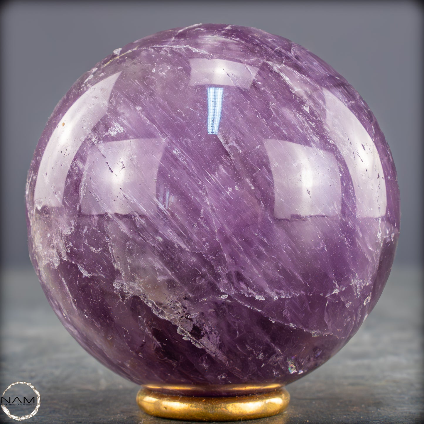Natürliche Amethyst-Kristall Kugel, Brasilien - 406,43g - 66mm
