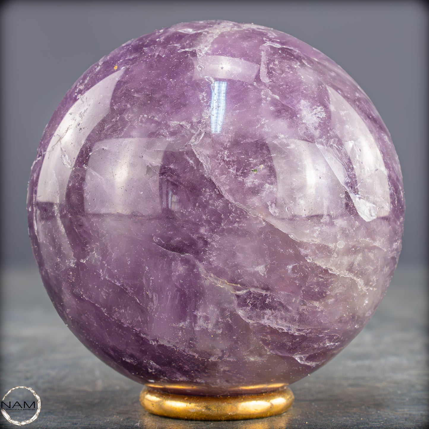 Natürliche Amethyst-Kristall Kugel, Brasilien - 406,43g - 66mm