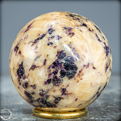 Seltene Natürliche Lila Fluorit-Calcit-Kugel - 635,19g - 75mm