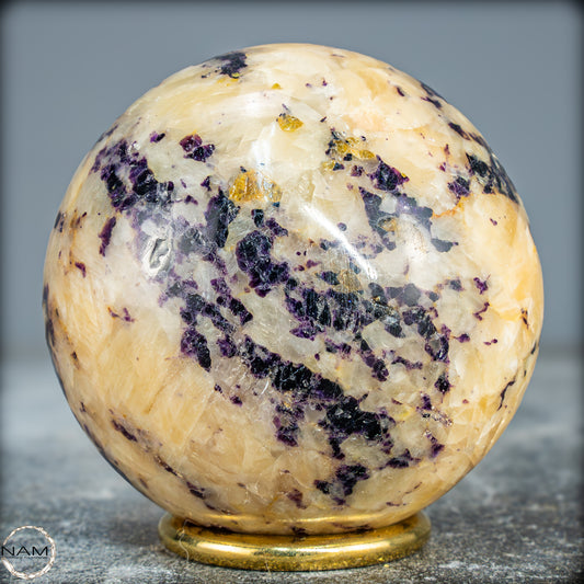 Seltene Natürliche Lila Fluorit-Calcit-Kugel - 635,19g - 75mm