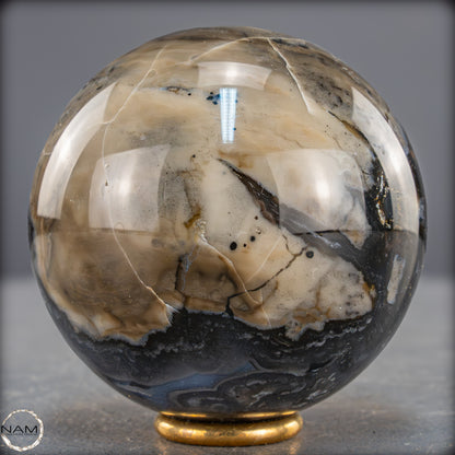 Natürlicher Moos Achat Kristall-Kugel, UV-Reactiv - 536,77g