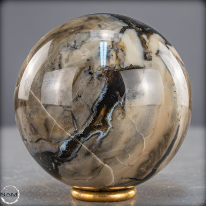 Natürlicher Moos Achat Kristall-Kugel, UV-Reactiv - 536,77g