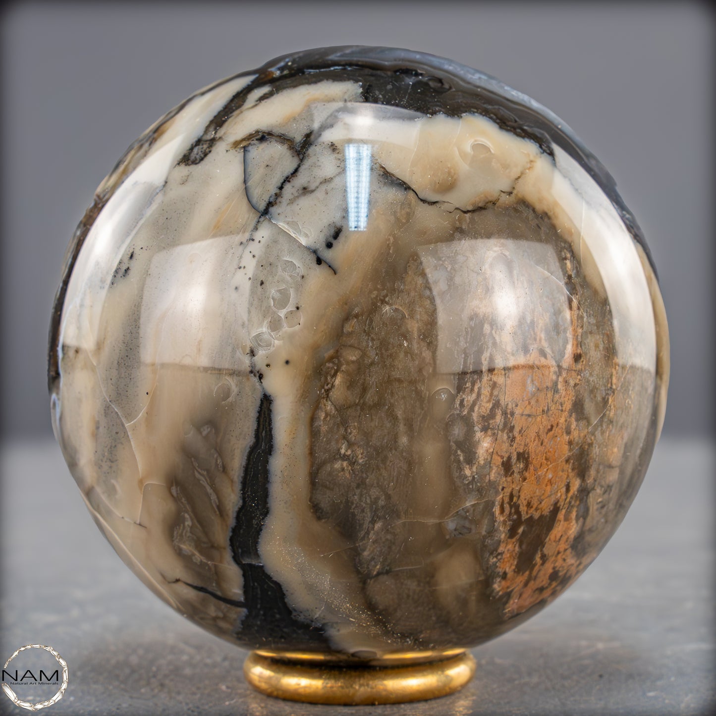 Natürlicher Moos Achat Kristall-Kugel, UV-Reactiv - 536,77g