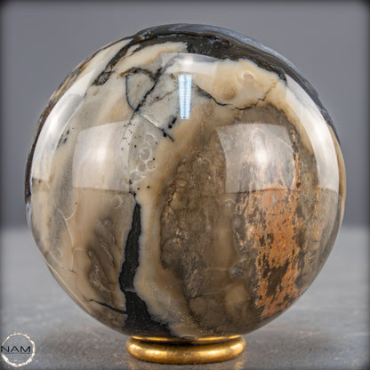 Natürlicher Moos Achat Kristall-Kugel, UV-Reactiv - 536,77g