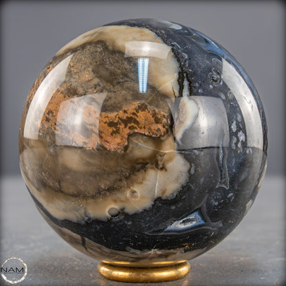 Natürlicher Moos Achat Kristall-Kugel, UV-Reactiv - 536,77g