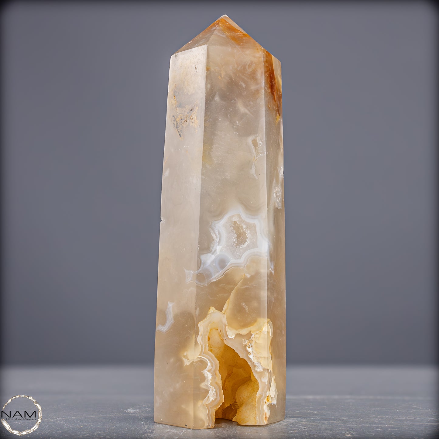 Natürlicher Achat-Kristall Obelisk aus Indonesien, selten - 557,83g