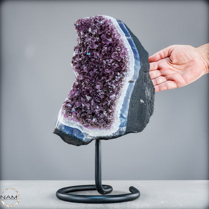 Natürliche Amethyst-Kristalle/Druse auf Ständer - 7687,18g