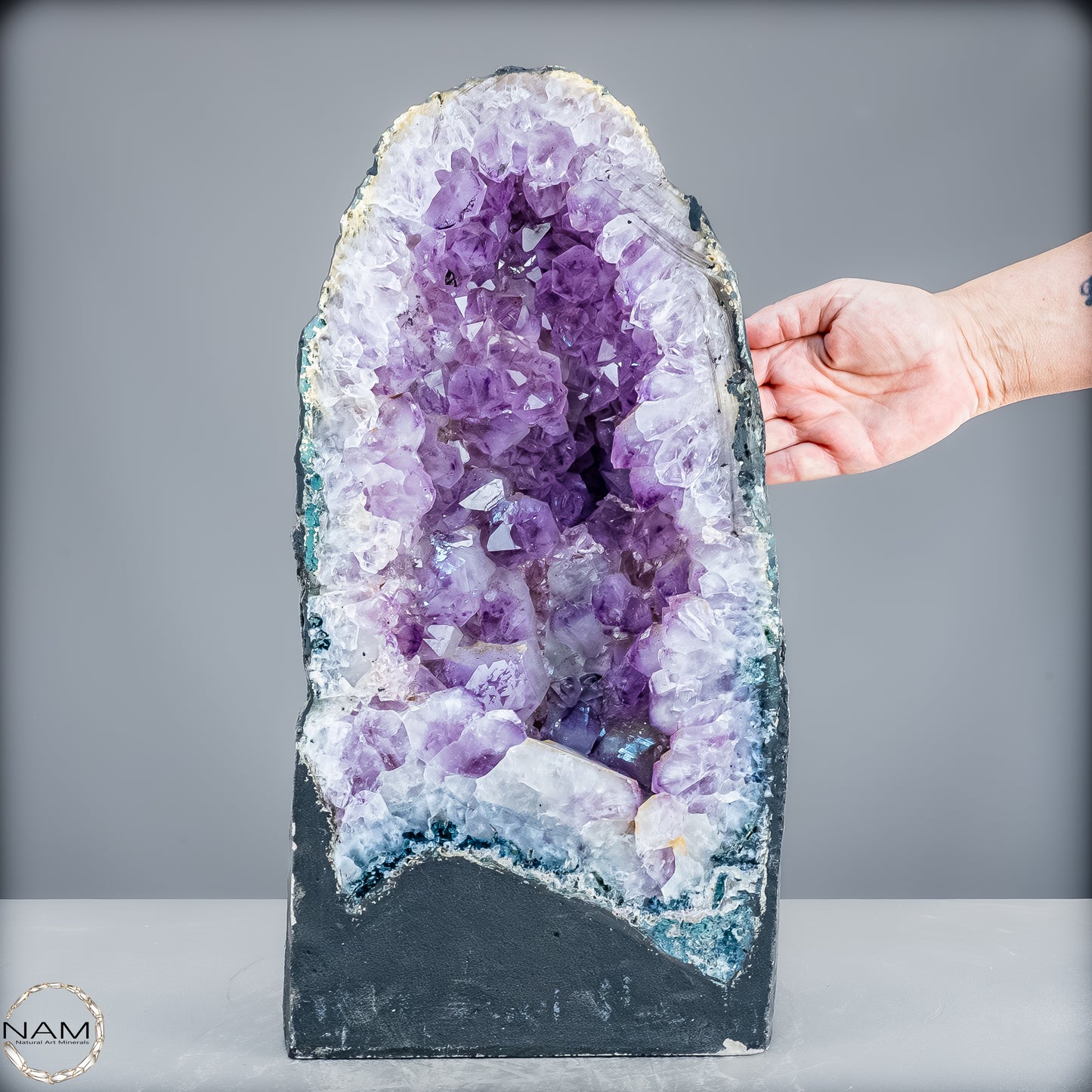 Amethyst-Druse mit Calcit – Ein Meisterwerk der Natur aus Uruguay – 16008,42g
