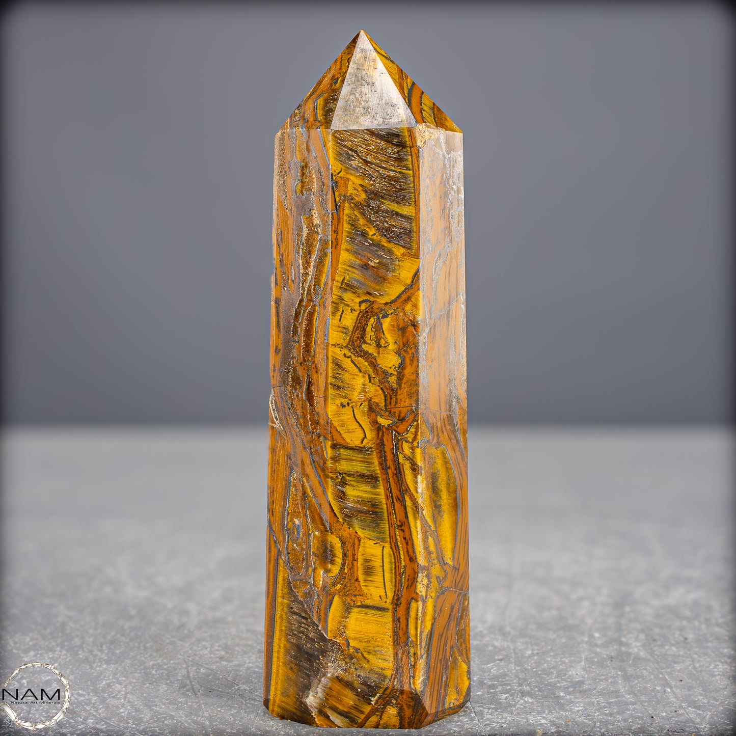 Natürlicher Tigerauge-Obelisk - 602,95g