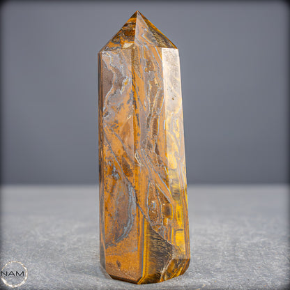 Natürlicher Tigerauge-Obelisk - 602,95g