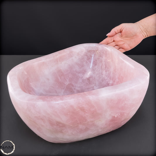 Natürliche Rosenquarz Schale / Schüssel - 18346,13g
