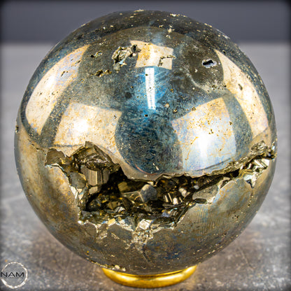 Natürliche Dekorative Pyrit-Kristall Kugel / Druse - 773,18g - 69mm