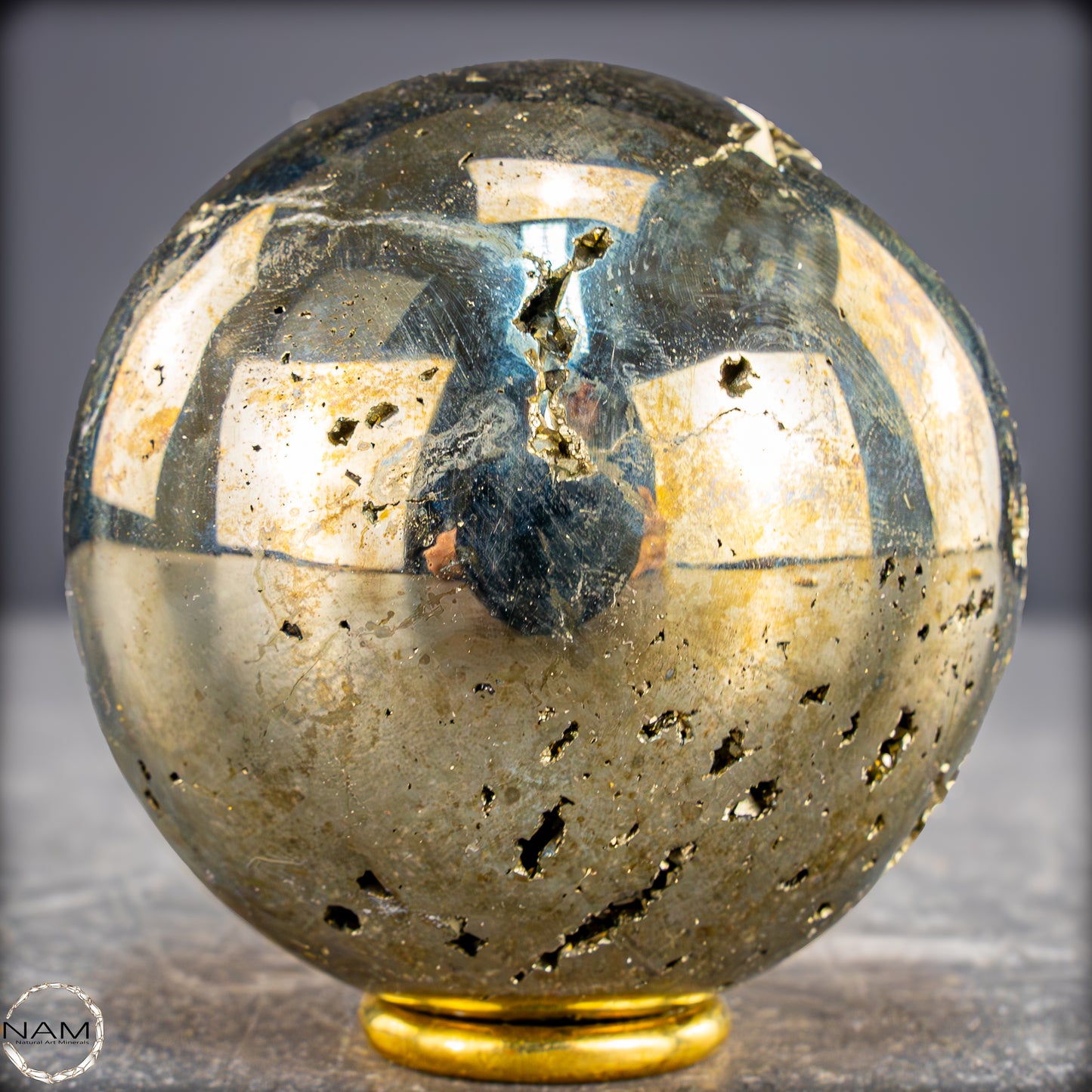 Natürliche Dekorative Pyrit-Kristall Kugel / Druse - 773,18g - 69mm