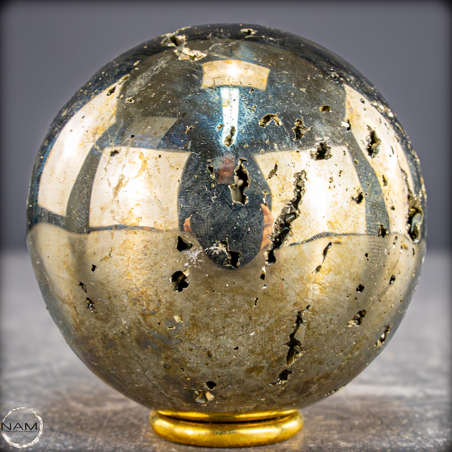 Natürliche Dekorative Pyrit-Kristall Kugel / Druse - 773,18g - 69mm