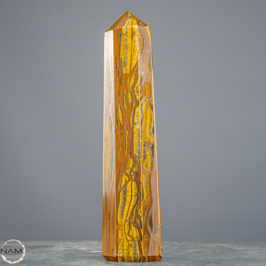 Natürlicher Tigerauge-Obelisk - 800,65g