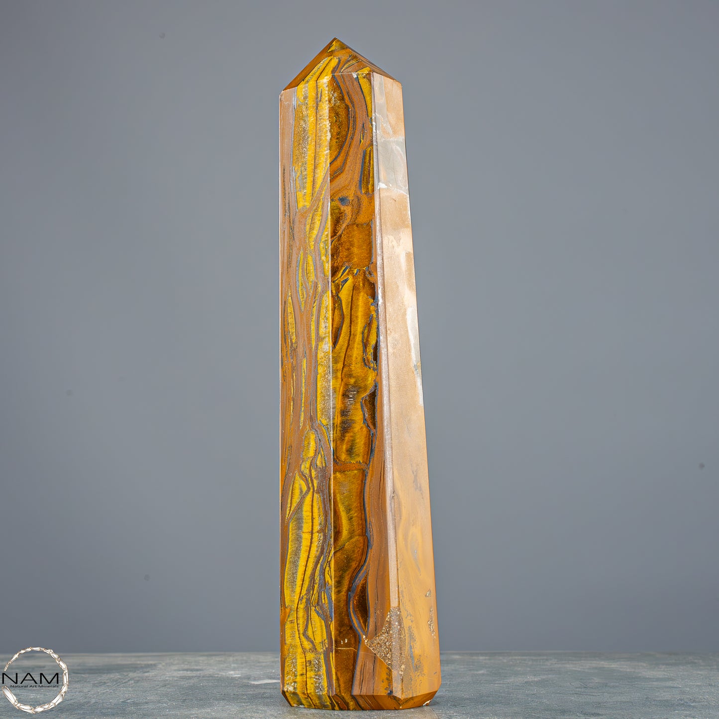 Natürlicher Tigerauge-Obelisk - 800,65g