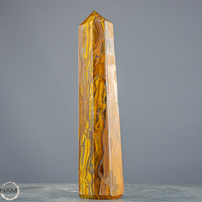 Natürlicher Tigerauge-Obelisk - 800,65g