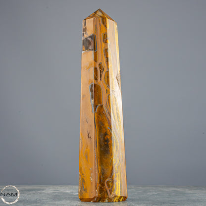 Natürlicher Tigerauge-Obelisk - 800,65g