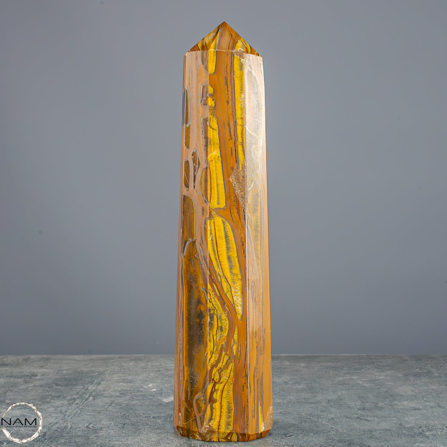 Natürlicher Tigerauge-Obelisk - 800,65g