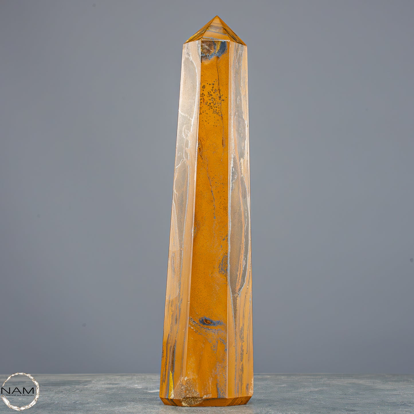 Natürlicher Tigerauge-Obelisk - 800,65g