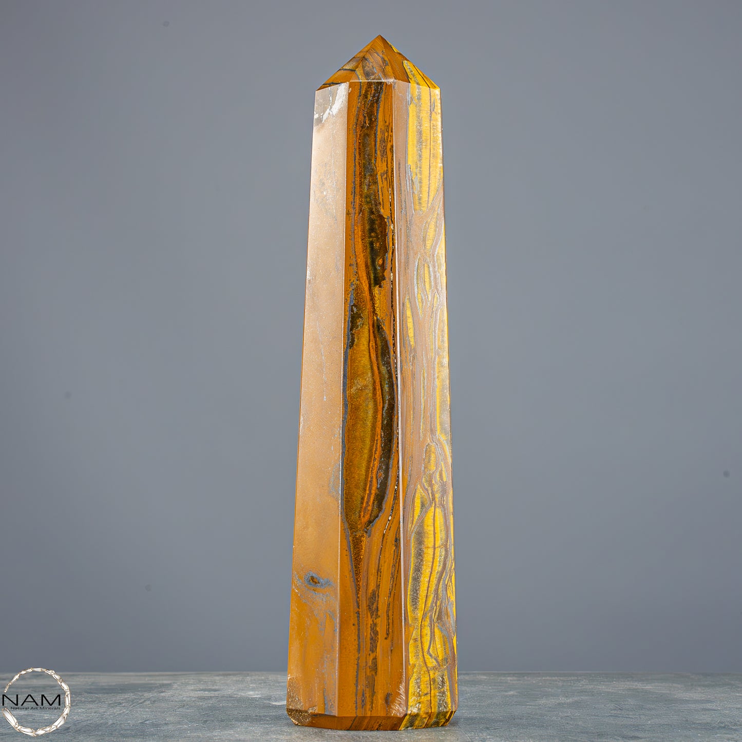 Natürlicher Tigerauge-Obelisk - 800,65g