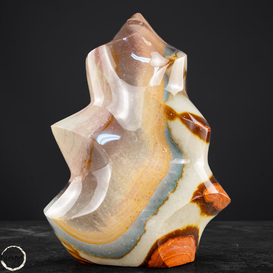Natürliche Polychrome Jaspis Kristall-Flamme - 948,55g