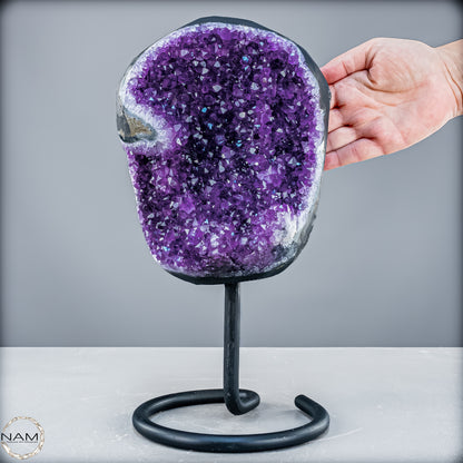 Natürliche Amethyst-Kristalle/Druse auf Ständer - 5488,37 g