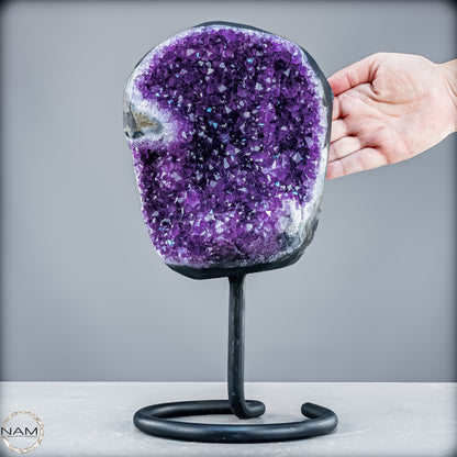 Natürliche Amethyst-Kristalle/Druse auf Ständer - 5488,37 g