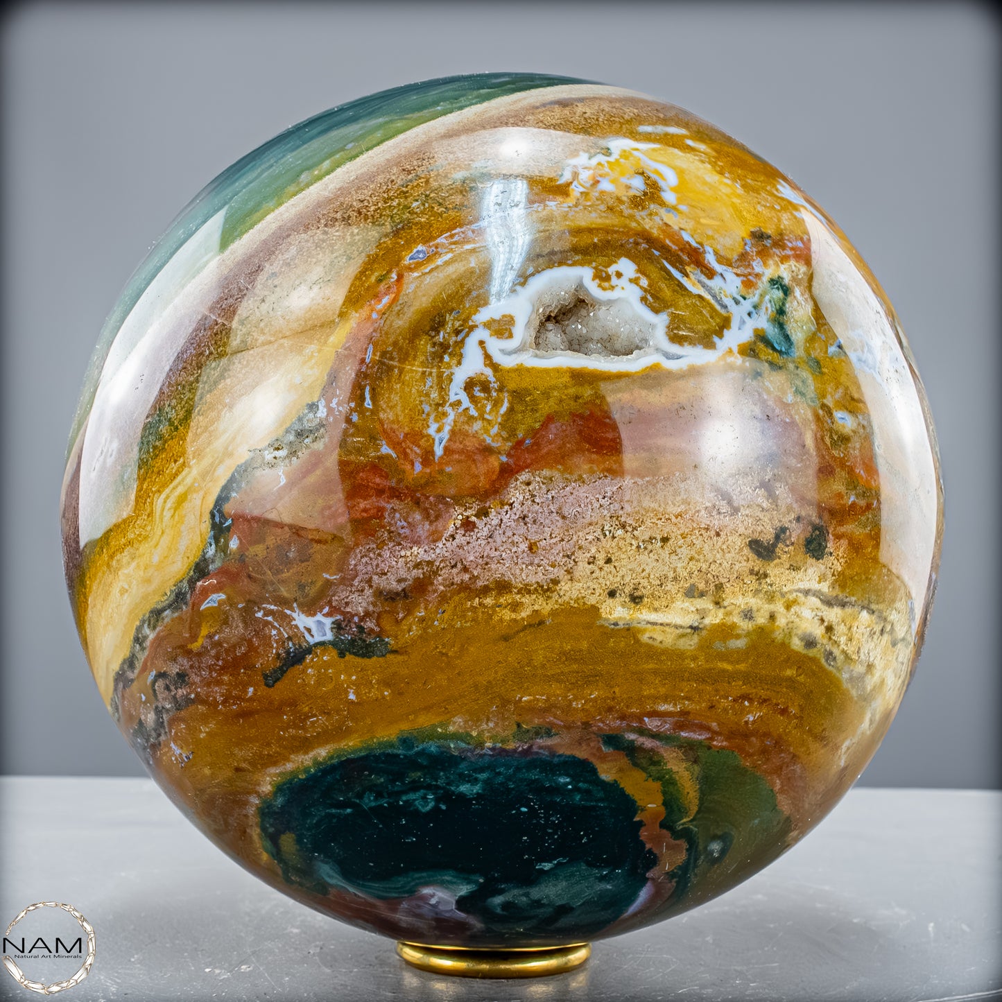 Natürliche Ocean-Jaspis-Achat Kugel - 8412,39 g