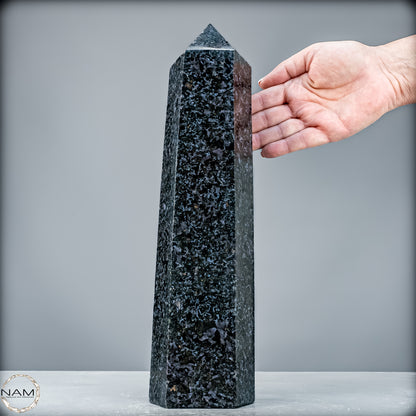 Natürlicher Merlinit (Gabbro) Kristall Obelisk - 3988,47 g