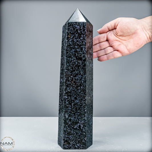 Natürlicher Merlinit (Gabbro) Kristall Obelisk - 3988,47 g