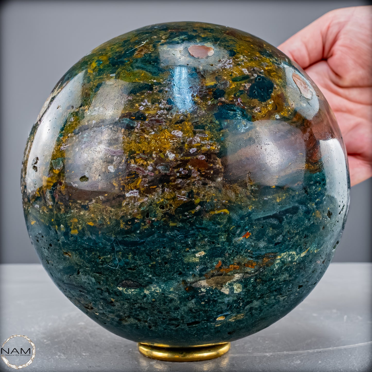 Natürliche Ocean-Jaspis-Achat Kugel - 3822,71 g