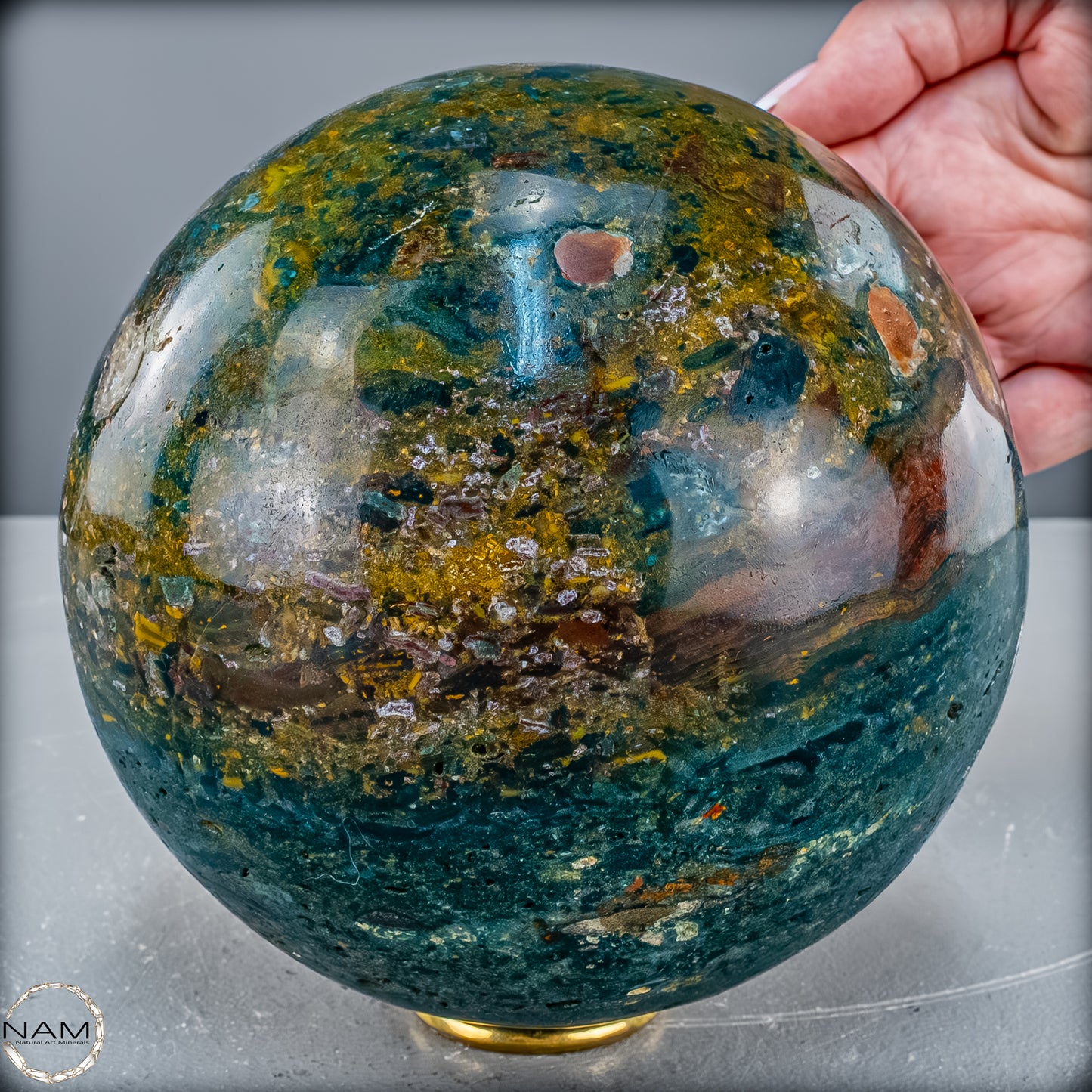 Natürliche Ocean-Jaspis-Achat Kugel - 3822,71 g