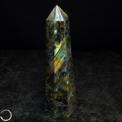 Natürliche Labradorit Kristall-Obelisk - 682,83g