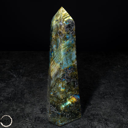 Natürliche Labradorit Kristall-Obelisk - 682,83g