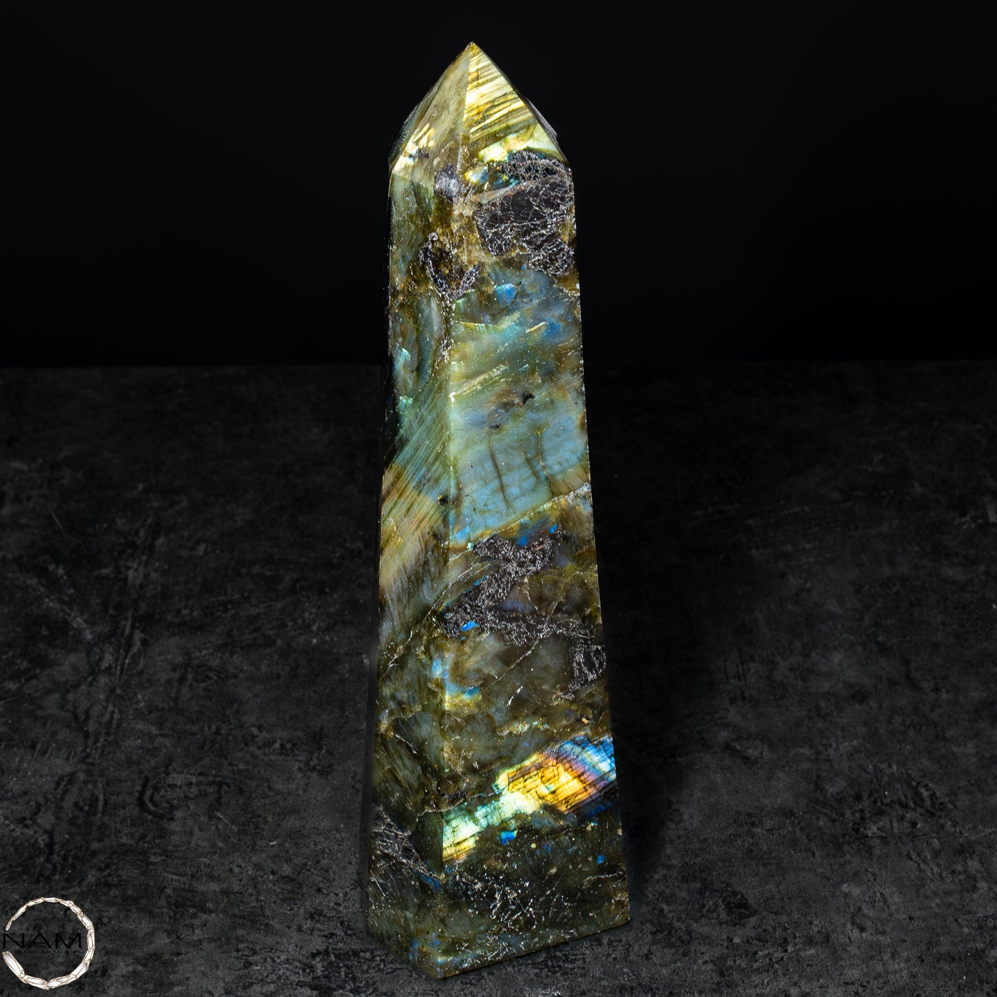 Natürliche Labradorit Kristall-Obelisk - 682,83g