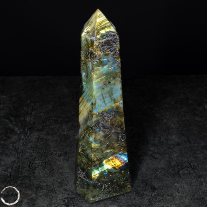 Natürliche Labradorit Kristall-Obelisk - 682,83g