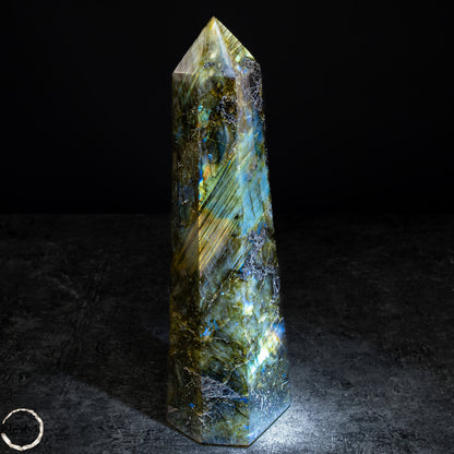 Natürliche Labradorit Kristall-Obelisk - 682,83g