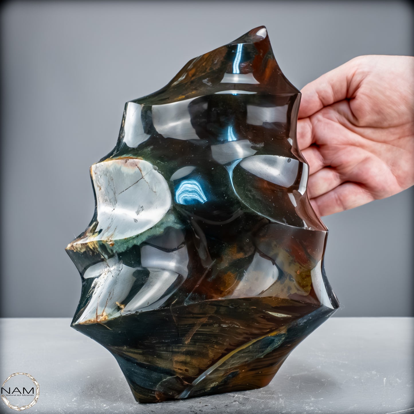 Sehr Große Natürliche Achat-Jaspis und Quarz Kristall-Flamme - 4700,17 g