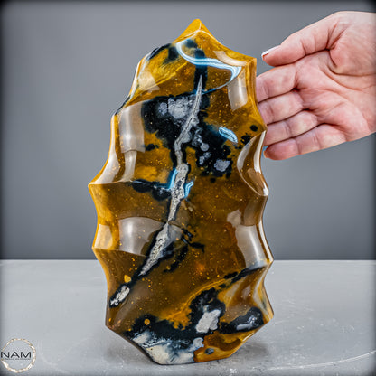 Natürliche Jaspis-Chalcedon Kristallflamme - 3332,51 g