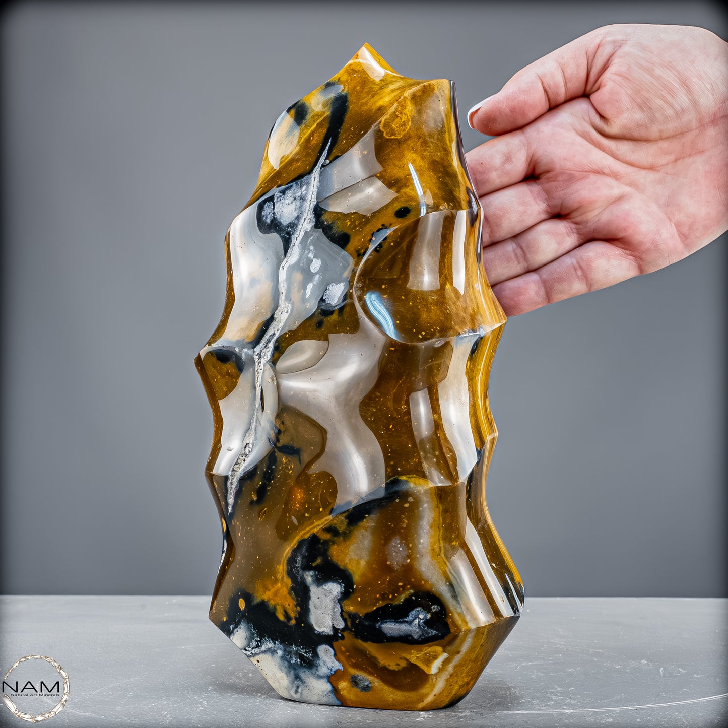 Natürliche Jaspis-Chalcedon Kristallflamme - 3332,51 g