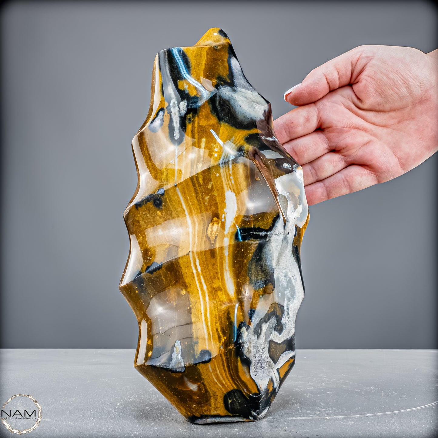 Natürliche Jaspis-Chalcedon Kristallflamme - 3332,51 g