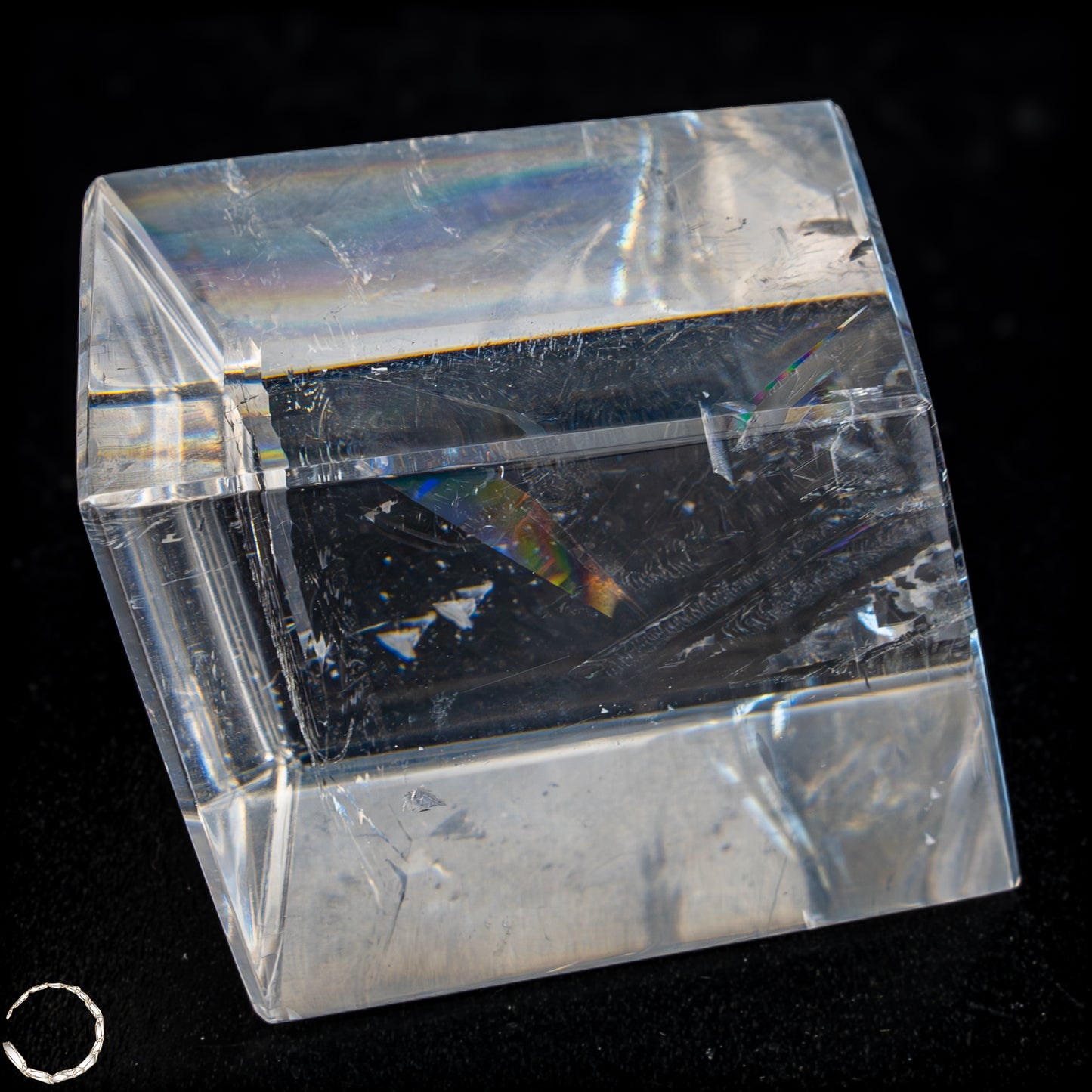 Selten Optischer Calzit-Kristall mit Regenbogen - Inclusionen - 147,95g