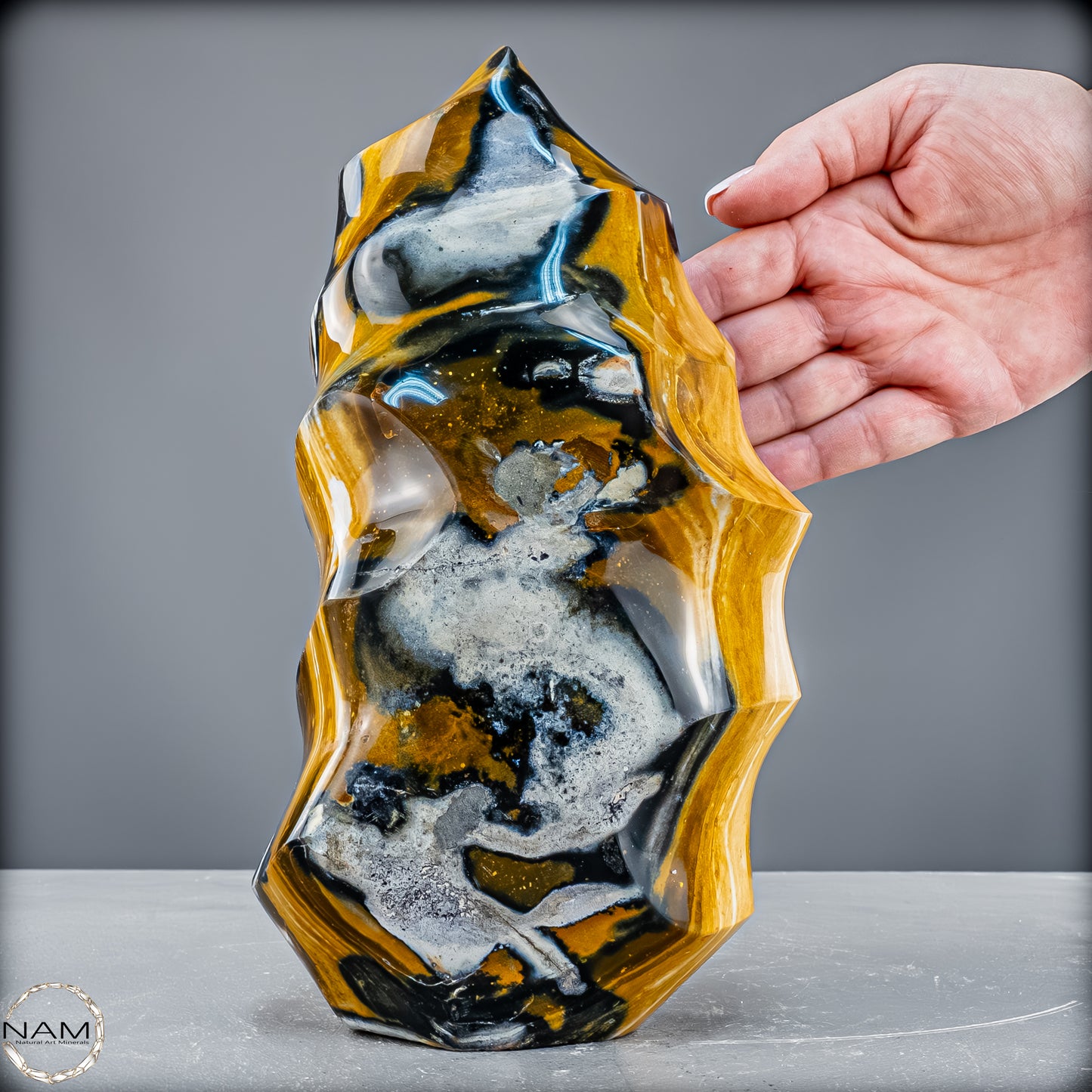 Natürliche Jaspis-Chalcedon Kristallflamme - 3332,51 g