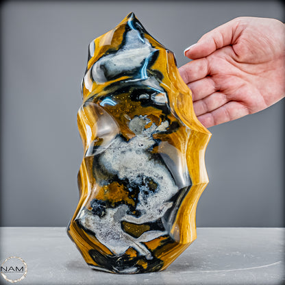 Natürliche Jaspis-Chalcedon Kristallflamme - 3332,51 g