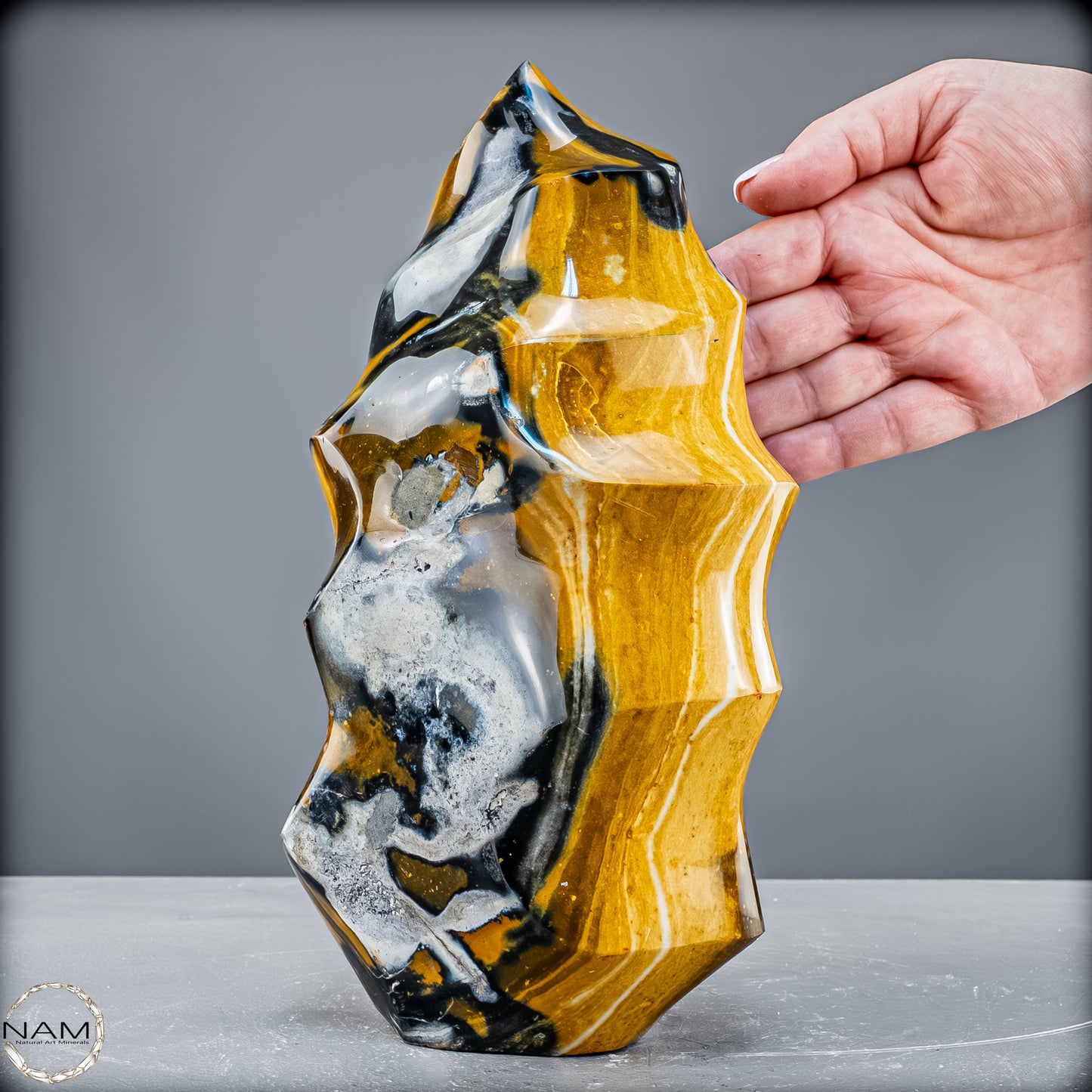 Natürliche Jaspis-Chalcedon Kristallflamme - 3332,51 g