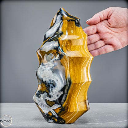 Natürliche Jaspis-Chalcedon Kristallflamme - 3332,51 g